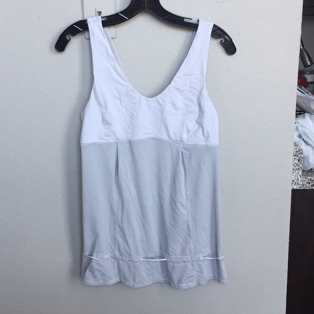 Grey lululemon size 8 drawstring v neck tank